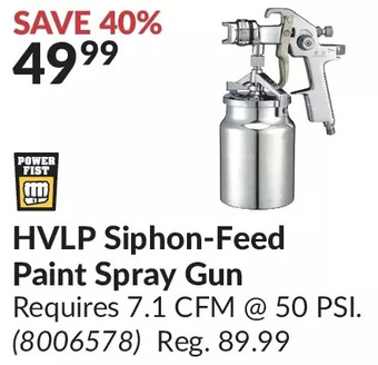 Princess Auto Power fist hvlp siphon-feed paint spray gun offer