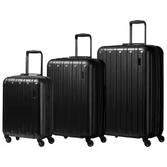 Best Buy Champs runway 3-piece hard side expandable luggage set - black offer