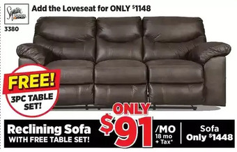 Surplus Furniture Boxberg teak reclining sofa offer
