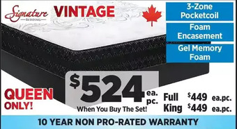 Surplus Furniture Vintage full mattress set offer