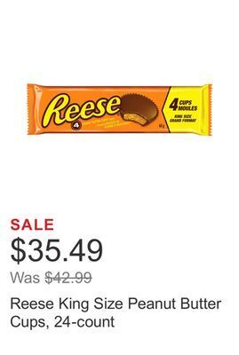 Costco Reese king size peanut butter cups, 24-count offer