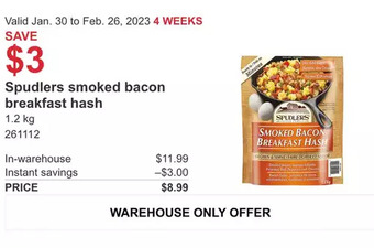 Costco Spudlers smoked bacon breakfast hash offer