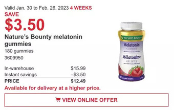 Costco Nature's bounty melatonin gummies offer