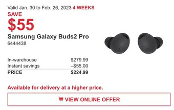 Costco Samsung galaxy buds2 pro offer