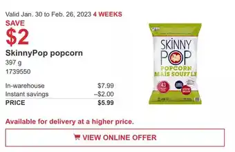 Costco Skinnypop popcorn offer