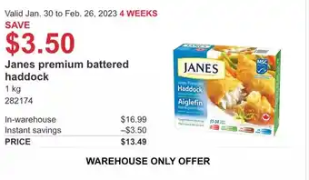Costco Janes premium battered haddock offer