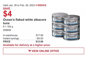 Costco Ocean's flaked white albacore tuna offer