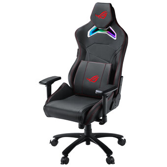 Best Buy Asus rog chariot ergonomic faux leather gaming chair with aura rgb lighting - black - exclusive retail partner offer