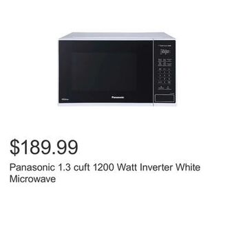 Costco Panasonic 1.3 cuft 1200 watt inverter white microwave offer