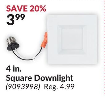 Princess Auto 4 in. square downlight offer