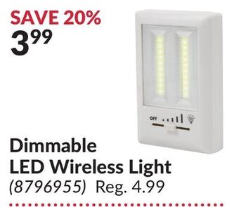 Princess Auto Dimmable led wireless light offer