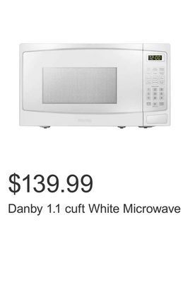 Costco Danby 1.1 cuft white microwave offer