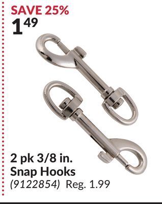 Princess Auto 2 pk 3/8 in. snap hooks offer