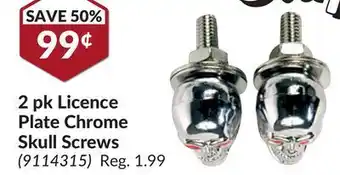 Princess Auto 2 pk licence plate chrome skull screws offer