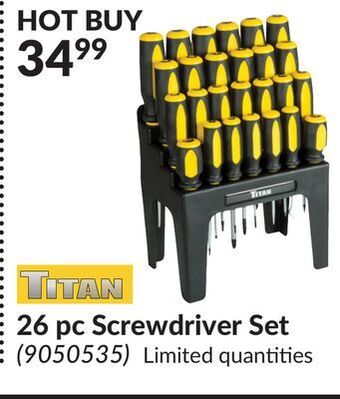 Princess Auto Titan 26 pc screwdriver set offer