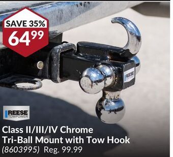 Princess Auto Class ii/iii/iv chrome tri-ball mount with tow hook offer