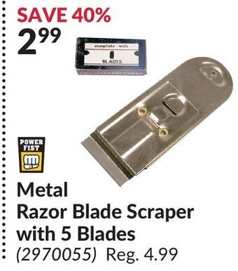 Princess Auto Metal razor blade scraper with 5 blades offer