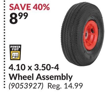 Princess Auto 4.10 x 3.50-4 wheel assembly offer