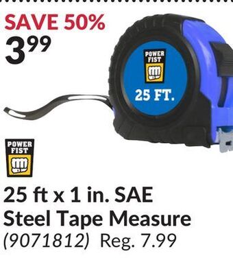 Princess Auto 25 ftx 1 in. sae steel tape measure offer