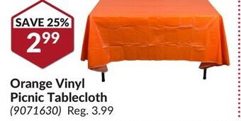 Princess Auto Orange vinyl picnic tablecloth offer