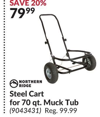 Princess Auto Steel cart for 70 qt. muck tub offer