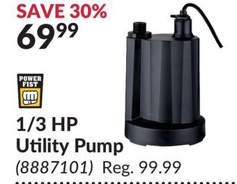 Princess Auto 1/3 hp utility pump offer
