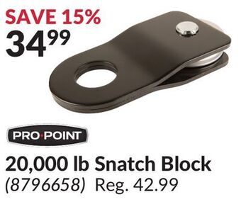 Princess Auto 20,000 lb snatch block offer
