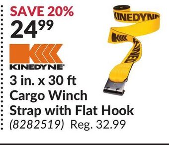 Princess Auto 3 in. x 30 ft cargo winch strap with flat hook offer
