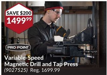 Princess Auto Variable-speed magnetic drill and tap press offer