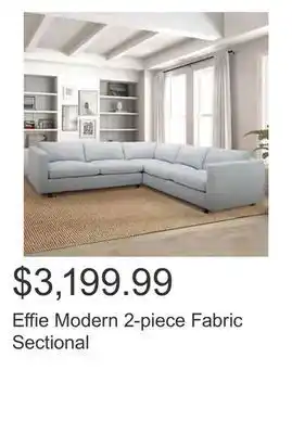 Costco Effie modern 2-piece fabric sectional offer