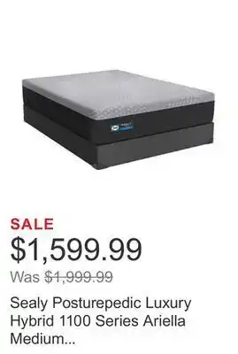 Costco Sealy posturepedic luxury hybrid 1100 series ariella medium mattress or set offer
