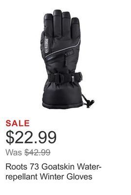 Costco Roots 73 goatskin water-repellant winter gloves offer