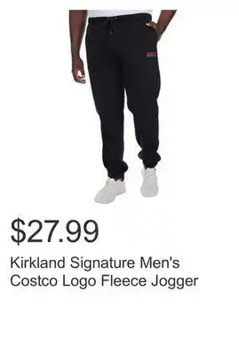 Costco Kirkland signature men's costco logo fleece jogger offer