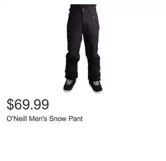 Costco O'neill men's snow pant offer