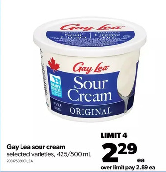 Real Canadian Superstore Gay lea sour cream offer