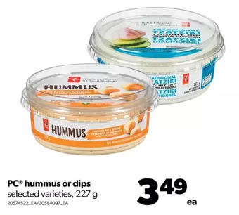 Real Canadian Superstore Pc hummus or dips offer