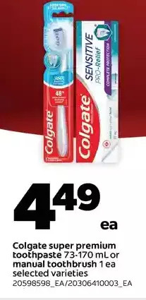 Real Canadian Superstore Colgate super premium toothpaste or manual toothbrush offer