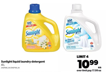 Real Canadian Superstore Sunlight liquid laundry detergent offer