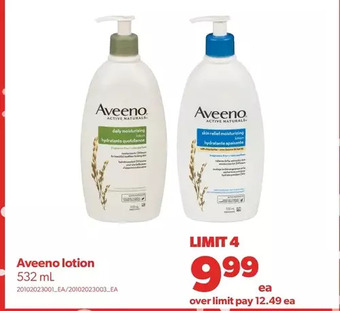 Real Canadian Superstore Aveeno lotion offer