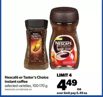 Real Canadian Superstore Nescafé or taster's choice instant coffee offer