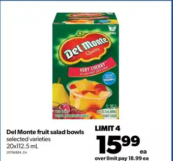 Real Canadian Superstore Del monte fruit salad bowls offer