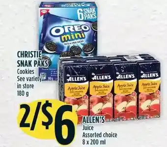 Marché Adonis Christie snack paks cookies | allen's juice offer