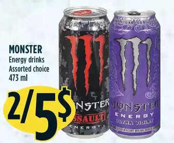 Marché Adonis Monster energy drinks offer