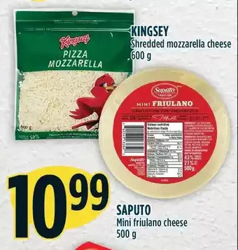 Marché Adonis Kingsey shredded mozzarella cheese | saputo mini friulano cheese offer