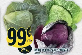 Marché Adonis Green, red or savoy cabbage offer