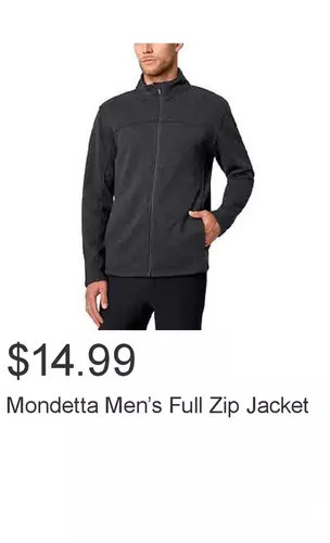 Costco Mondetta men’s full zip jacket offer