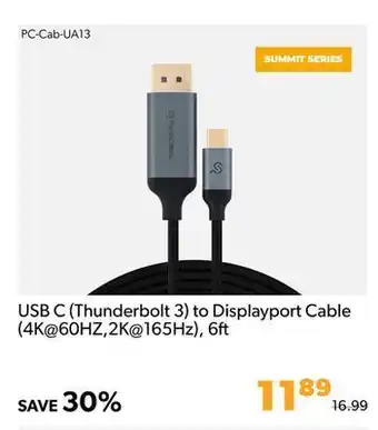 Shopper+ Usb c (thunderbolt 3) to displayport cable (4k@60hz,2k@165hz), 6 offer