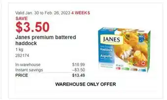 Costco Janes premium bettered haddock offer