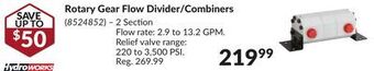 Princess Auto Rotary gear flow divider/combiners offer