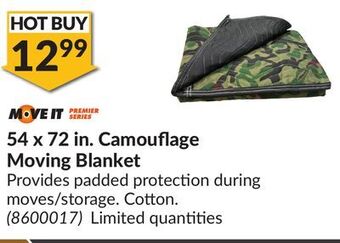 Princess Auto 54 x 72 in. camouflage moving blanket offer